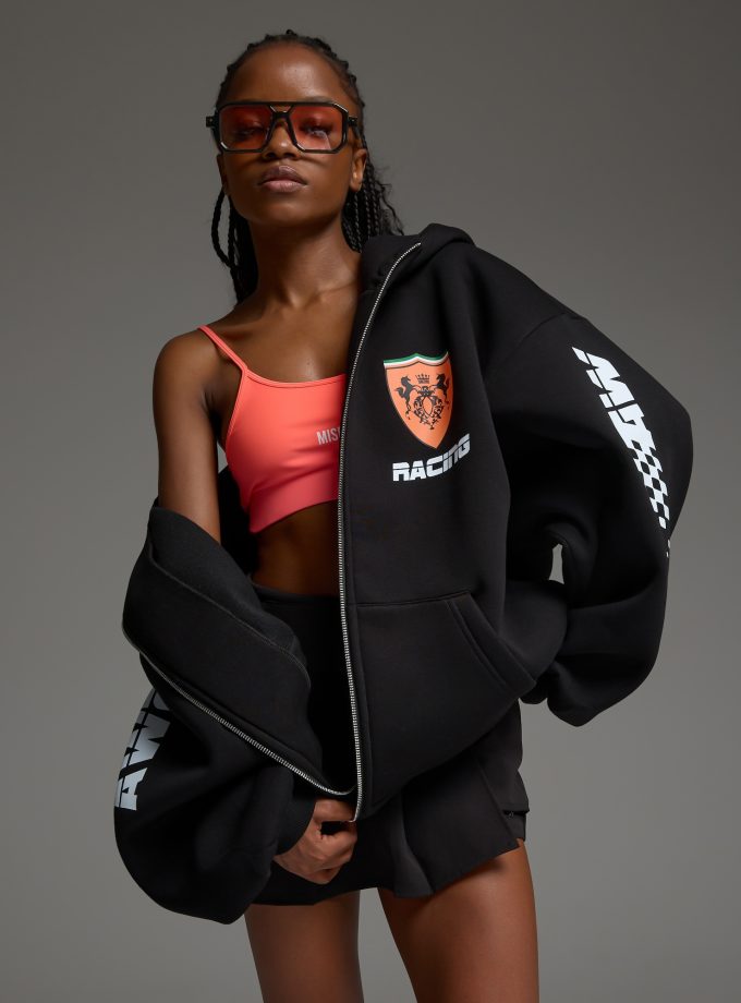 Худи-ZIP оверсайз Racing/black