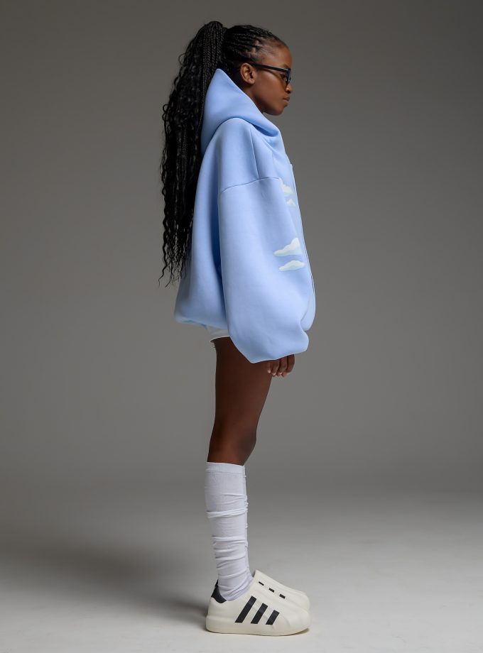 Худи-ZIP оверсайз Clouds/blue