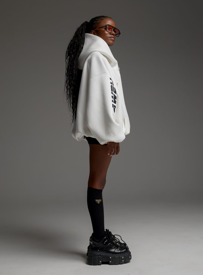 Худи-ZIP оверсайз Racing/milk