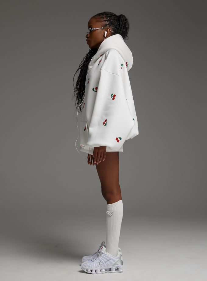 Худи-ZIP оверсайз Cherry/milk